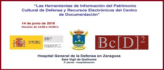 Charla sobre las herramientas de información del Patrimonio Cultural de Defensa y los recursos electrónicos de la Biblioteca Centro de Documentación (14 junio)