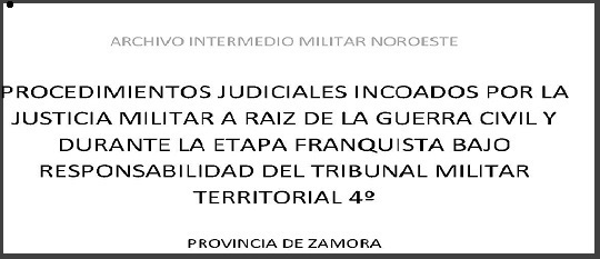 Publicación de los listados del Tribunal Militar 4ºde la provincia de Zamora 