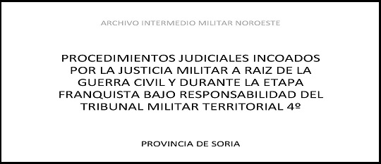 Publicación de los listados del Tribunal Militar 4ºde la provincia de Soria