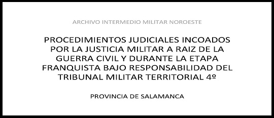 Publicación del listado de Consejos de Guerra del Tribunal Militar 4º correspondiente a la provincia de Valladolid