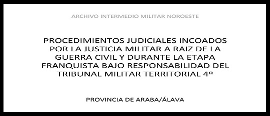 Publicación del listado de Consejos de Guerra del Tribunal Militar 4º correspondiente a Álava