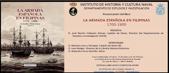 Presentación del libro "La Armada española en Filipinas. 1700-1900" (Cuartel General de la Armada, 21 de enero, 18:30 h.) 