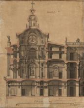 Pulsa aquí para aumentar la imagen Dibujo del proyecto del Palacio Real Nuevo de Madrid. Giovanni Battista Sacchetti