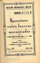 Pulsa aquí para aumentar la imagen Fuller: Operaciones entre fuerzas mecanizadas (1933. Colección Bibliográfica Militar)