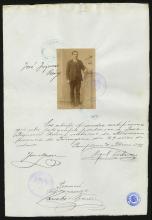 Pulsa aquí para aumentar la imagen Acreditación de identidad de José Figueras Rovira, 20 de febrero de 1895